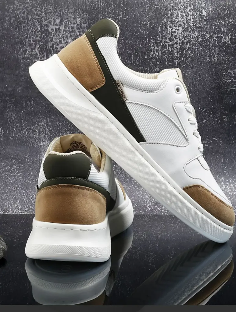 [BBMH9118A-10] Bacca Bucci Zypher Men Low-Top Oasis White & Tan Sneakers (8)